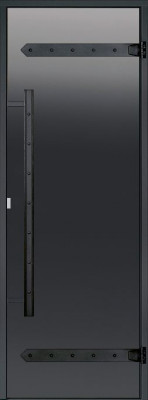 HARVIA Двери стеклянные LEGEND 7/19 черная коробка сосна, серая D71902ML