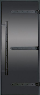 HARVIA Двери стеклянные LEGEND 8/21 черная коробка алюминий, стекло серое, арт. DA82102L