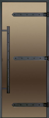 HARVIA Двери стеклянные LEGEND 8/21 черная коробка сосна, бронза D82101ML