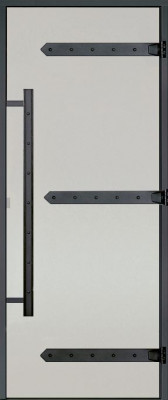HARVIA Двери стеклянные LEGEND 9/19 черная коробка сосна, сатин D91905МL