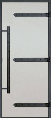 HARVIA Двери стеклянные LEGEND 9/21 черная коробка алюминий, стекло сатин, арт. DA92105L