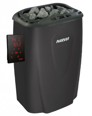 HARVIA Электрическая печь Moderna V60XE Black с выносным пультом в комплекте, артикул HVE604XEM
