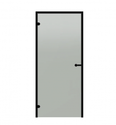 HARVIA Двери стеклянные 7/19 Black Line коробка алюминий, стекло сатин, арт. DA71905BL