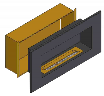 Теплоизоляционный корпус для встраивания в мебель для очага 600 мм