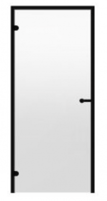 HARVIA Двери стеклянные 8/19 Black Line коробка алюминий, стекло прозрачное, арт. DA81904BL