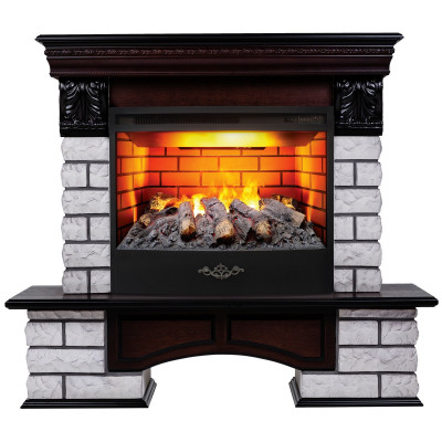 Электрокамин RealFlame Country Lux Rock AO античный дуб с очагом 3D Firestar 25,5