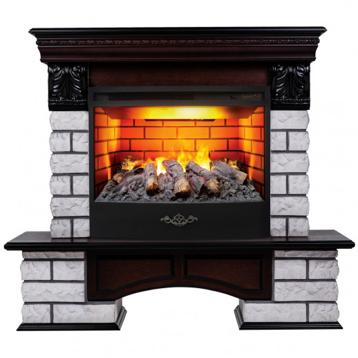 Электрокамин RealFlame Country Lux Rock AO античный дуб с очагом 3D Firestar 25,5