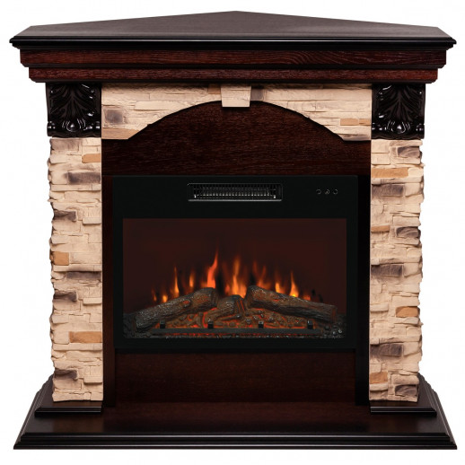 Электрокамин RealFlame Dublin Corner Rock AO античный дуб с очагом Kendal 24
