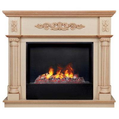 Электрокамин RealFlame Silvia 26 WT белый дуб с бронзовой патиной с очагом 3D Cassette 630