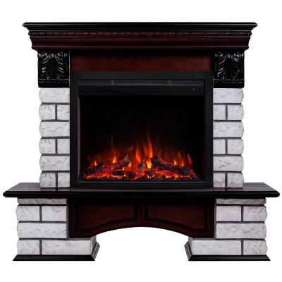 Электрокамин RealFlame Country Lux Rock AO античный дуб с очагом Saphir 25,5