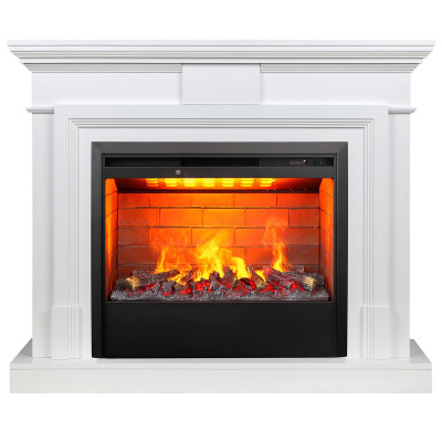 Электрокамин RealFlame Marco 25,5/26 WT белый с очагом 3D Helios 26