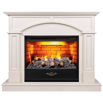 Электрокамин RealFlame Jacomo 25,5 WT крем с очагом 3D Firestar 25,5