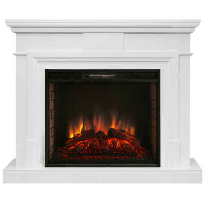 Электрокамин RealFlame Marco 25,5/26 WT белый с очагом Epsilon 26 S IR