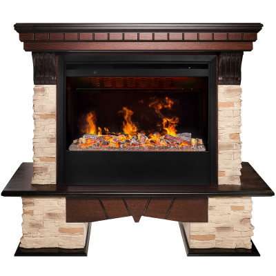 Электрокамин RealFlame Rockland AO античный дуб с очагом 3D Helios 26 SBG