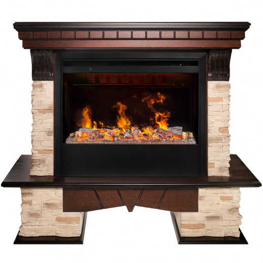 Электрокамин RealFlame Rockland AO античный дуб с очагом 3D Helios 26 SBG
