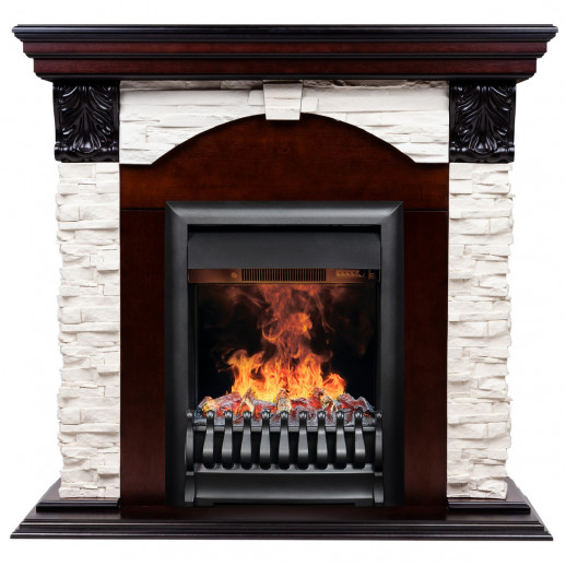 Электрокамин RealFlame Dublin Lux AO античный дуб с очагом 3D Oregan