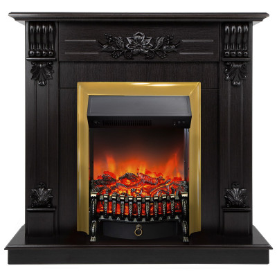 Электрокамин RealFlame Ottawa DN венге премиум с очагом Fobos Lux Brass