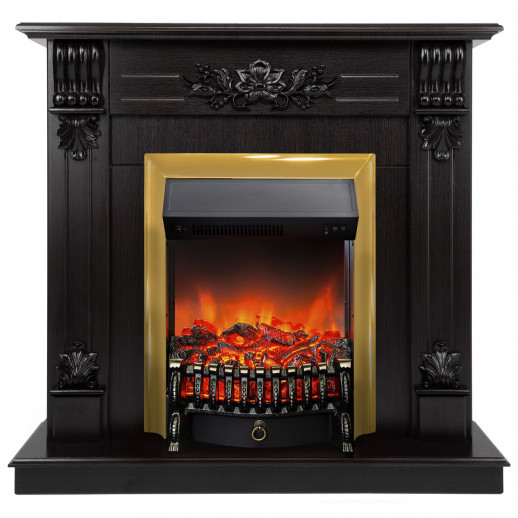Электрокамин RealFlame Ottawa DN венге премиум с очагом Fobos Lux Brass
