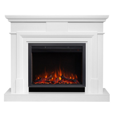 Электрокамин RealFlame Marco 25,5/26 WT белый с очагом Saphir 25,5
