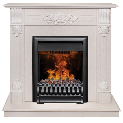 Электрокамин RealFlame Ottawa WT белое золото с очагом 3D Oregan