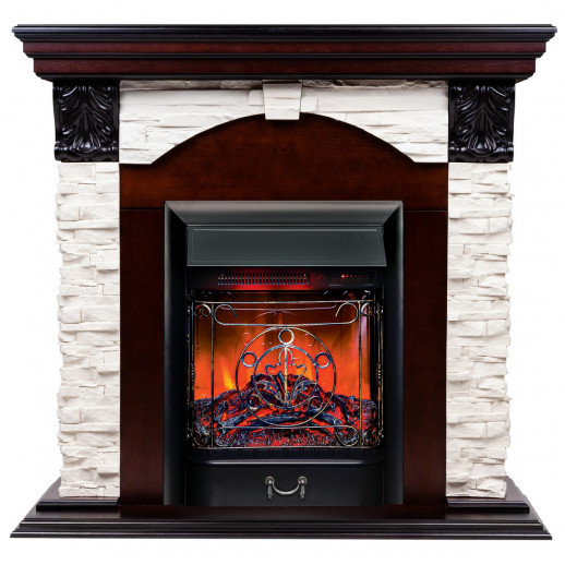Электрокамин RealFlame Dublin Lux AO античный дуб с очагом Majestic Lux Black RC
