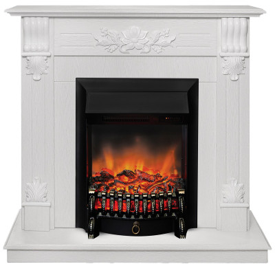 Электрокамин RealFlame Ottawa WT белое золото с очагом Fobos Lux Black RC