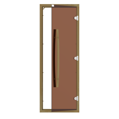 SAWO Дверь 7/19, бронза с порогом, кедр, изогнутая ручка, 741-4SGD