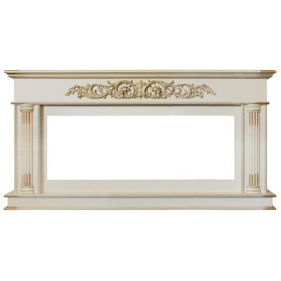 Портал каминный из МДФ RealFlame Prince 50 WT белый дуб с золотой патиной, под очаг Saphir 50