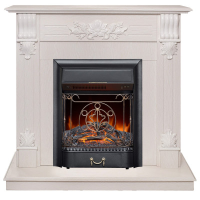 Электрокамин RealFlame Ottawa WT белое золото с очагом Majestic Lux Black