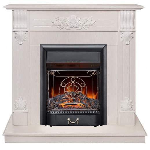 Электрокамин RealFlame Ottawa WT белое золото с очагом Majestic Lux Black