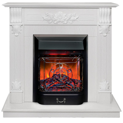 Электрокамин RealFlame Ottawa WT белое золото с очагом Majestic Lux Black RC