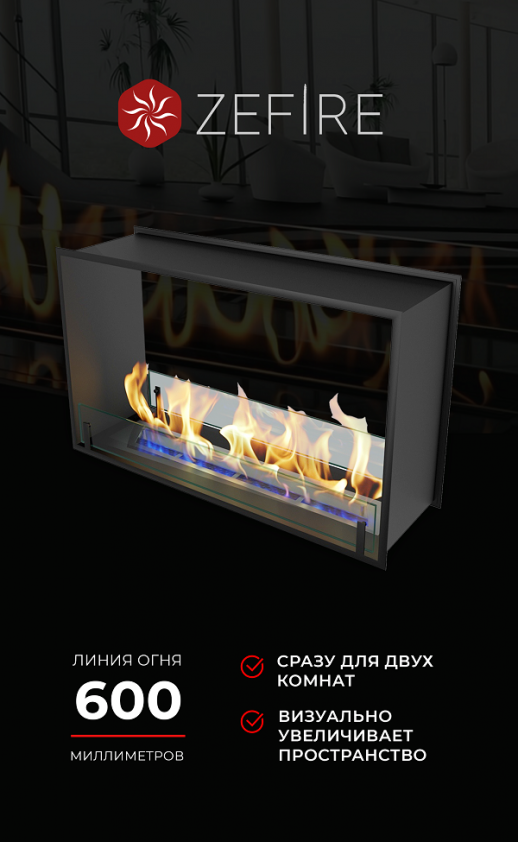 Биокамин сквозной Standart 900