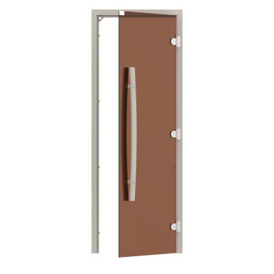 SAWO Дверь 7/19, бронза, правая, без порога, осина, изогнутая ручка, 741-3SGA-R