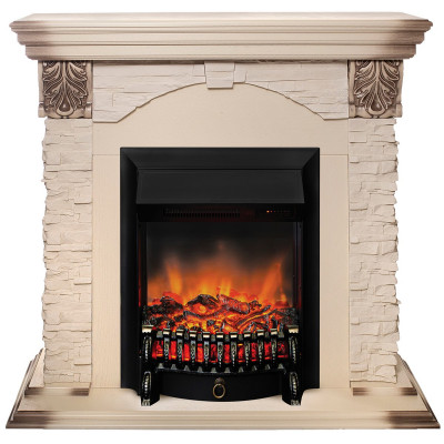 Электрокамин RealFlame Dublin Lux WT с очагом Fobos Lux Black RC