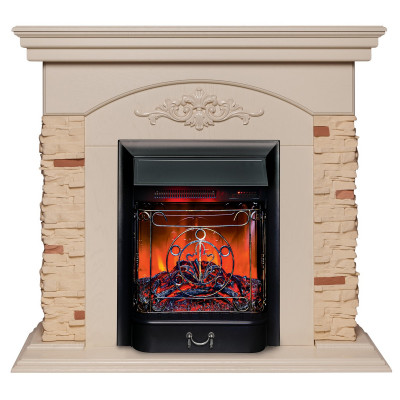 Электрокамин RealFlame Neapolis WT айвори с очагом Majestic Lux Black RC