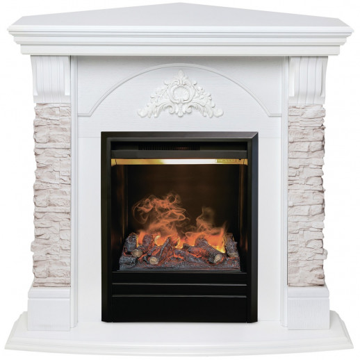 Электрокамин RealFlame Athena Corner GR белый с очагом 3D Olympic