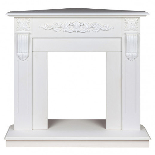 Портал каминный из МДФ угловой RealFlame Dominica Corner белый матовый, под очаги (Majestic, Fobos, Eugene, 3D Olympic)