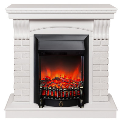 Электрокамин RealFlame Jazz WT белый с очагом Fobos Lux Black