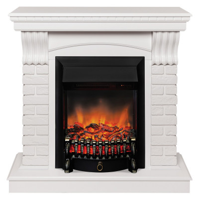 Электрокамин RealFlame Jazz WT белый с очагом Fobos Lux Black RC