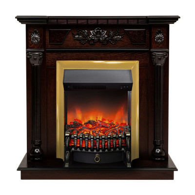 Электрокамин RealFlame Dacota AO античный дуб с очагом Fobos Lux Brass