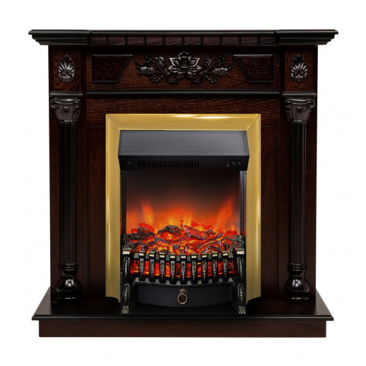 Электрокамин RealFlame Dacota AO античный дуб с очагом Fobos Lux Brass