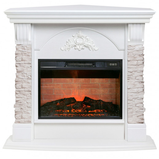 Электрокамин RealFlame Athena Corner GR белый с очагом Irvine 24