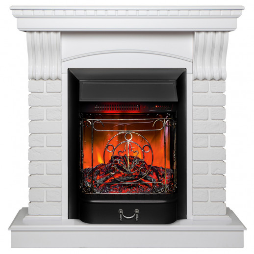 Электрокамин RealFlame Jazz WT белый с очагом Majestic Lux Black RC
