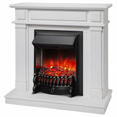 Электрокамин RealFlame Rodos WTM белый матовый с очагом Fobos Lux Black