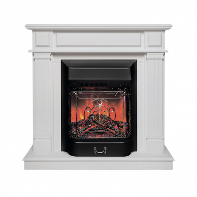 Электрокамин RealFlame Rodos WTM белый матовый с очагом Majestic Lux Black