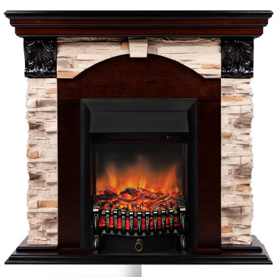 Электрокамин RealFlame Dublin Rock AO античный дуб с очагом Fobos Lux Black RC