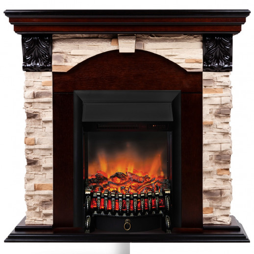 Электрокамин RealFlame Dublin Rock AO античный дуб с очагом Fobos Lux Black RC