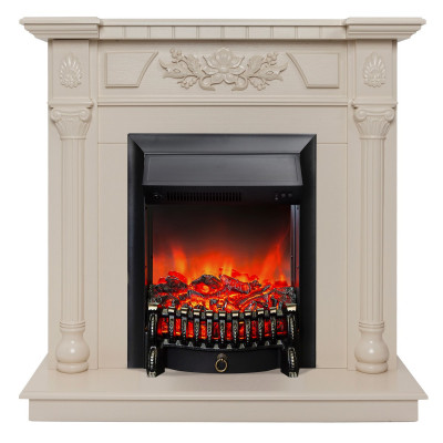 Электрокамин RealFlame Dacota WT белый дуб с очагом Fobos Lux Black