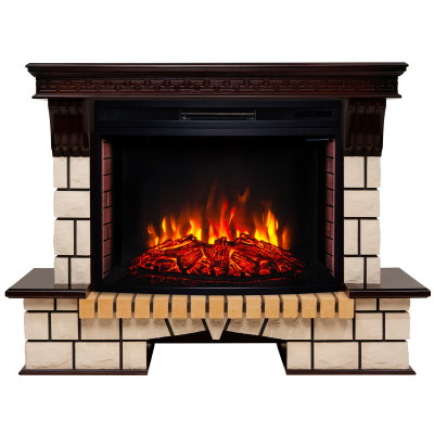 Электрокамин RealFlame Stone 33 AO античный дуб с очагом Firespace 33 S IR