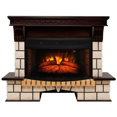 Электрокамин RealFlame Stone 33W AO античный дуб с очагом Firespace 33W S IR